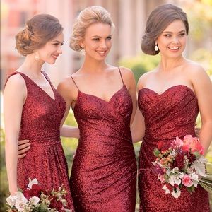 Sorella Vita Bridesmaid Dress in Crimson Sequin